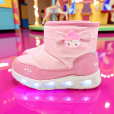 마이멜로디 글리터 아동 부츠 여아 신발 방한화 키즈 어린이 기모 털 겨울 스키 패딩 핑크