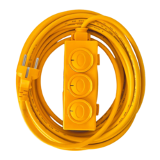 국산 전기연장선 3구 작업선 20호 1.5SQ 전기 캠핑 리드선 멀티탭3구, 노랑, 1개, 18m