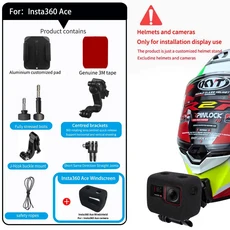 호환TUYU 캠스티어 맞춤형 CNC 알루미늄 KYT R2R 헬멧 턱 마운트 고프로 맥스 히어로 12 11 10 9 인스타 3, 14 For 360 Ace