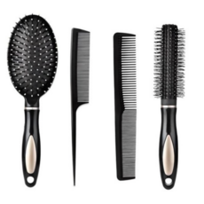루바르 거울친구 헤어브러쉬 빗 4종 세트, 4개, 블랙