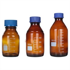 茶色廣口血清瓶 GL45試藥瓶 試劑瓶：藍蓋設計、防紫外線、實驗室專用, 1個, 1L