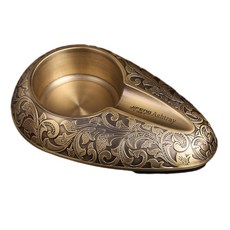 Jifeng 復古唐草紋金屬雪茄煙灰缸 輕奢專用, JF - 2028古銅色, 1個