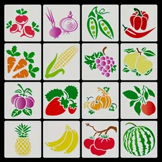 제니미엘 DIY 스텐실 도안 채소 과일 음식 디저트 베이커리 베이킹, 1세트