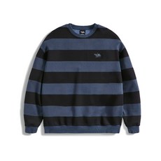 FLUKE 슬램로고 스트라이프 피그먼트 맨투맨 티셔츠 블루 FMT759-Z