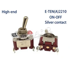 고급 E TEN1221 실버 접점 방수 슬라이드 스위치 온 오프 4 핀 리셋 로커 토글 DPST 12mm 16A 250V AC, 03 High end, 14 T TEN(A)2210
