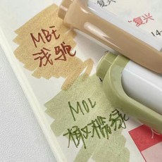 超8千迴頭客 雙頭護眼柔和熒光筆 學生重點記號筆, 1個, 淺駝+橄欖綠