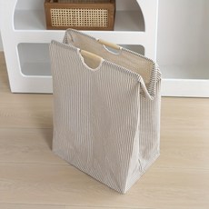 접이식 스트라이프 세탁 바구니 대용량 패브릭 빨래 수납 정리함, 스프라이트