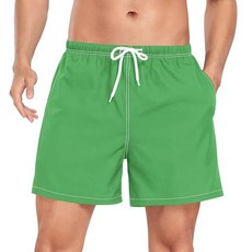 Crane and Pine 남성용 수영 트렁크 라이너 포함 여름 빠른 건조 해변 반바지 수영복 S-XXL 그래스 그린. XL