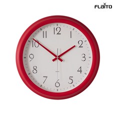 플라이토 포인트 무소음 인테리어 벽시계 34.5cm, 레드
