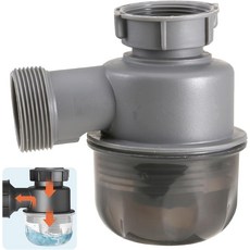 QruiLanTu 싱크대 트랩 1 12인치 P-트랩 교체 업그레이드 눈에 보이는 탈착식 쉽게 청소 가능 주방 욕실 쓰레기 처리 배수관 액세서리여성용 나사산에 적합합니다, Translucent+male