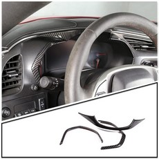 자동차 대시보드 커버 트림 C7 코르벳 2014 2015 2016 2017 2018 2019 탄소 섬유 사이드 미터 대시보드 커버 트림 쉐보레 코르벳 C7용 (ABS 플라스틱