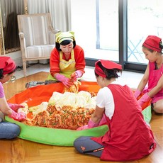 김장 재료건조 다용도 접이식 김장매트 블럭 김치양념 방수 원형, 1개