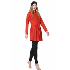 무슬림 히잡 버키니 수영복 여성용 이슬람 커버 업 긴팔 세트, 02 XL, 03 Orange red