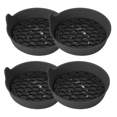2/4개입 자동차 컵홀더 코스터 실리콘 컵홀더 인서트 범용 논슬립 컵홀더 자동차 액세서리 실내 무소음 컵, 02 Black 4pcs