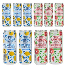 돈시몬 착즙 스파클링 에이드 탄산음료수 2종 레몬330ml 5개+자몽330ml 5개 (총10개) 착즙주스+탄산수, 10개, 330ml