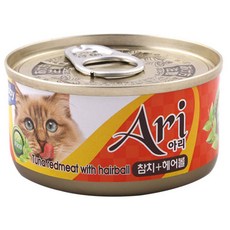 테비토퍼 아리 고양이 간식캔 생선, 참치 + 헤어볼, 80g, 24개