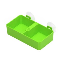 DONGKER 파충류 먹이 선반 사각형 이중 구획 물 음식 그릇 턱수염 드래곤 도마뱀 거북이 거북이용 흡착 컵 2개 포함 138808