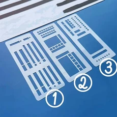 저널 플래너 및 스크랩북 장식 기하학 모양 스텐실 재사용 가능 알 세트, 1개