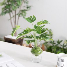 초록 홈인테리어 화병 38cm (DIY) 조화 그리너리 여름 장식 소품 꾸미기, 1개, 몬스테라_B라인 화병