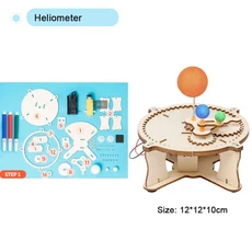 수제 모델 기술 실험 과학 학교 물리적 장난감 아이를위한 교육 소규모 생산 DIY 공예, Heliometer, 1개