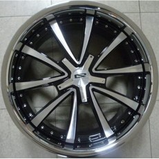 FK 19吋 5/112 KR719 亮黑車面邊包白鐵 自行車輪圈, 1個