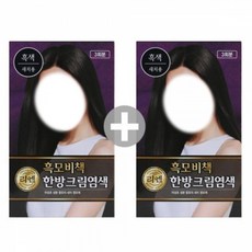 진한갈색 한방염색약 한방크림염색 염색제, 흑색, 1개