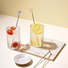 보겐 사각 골드 바 머들러 카페 음료 커피 롱스틱, 1개