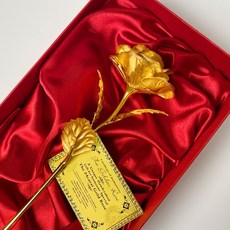 24K 금 장미 꽃 축하 금장미 한송이 여자 친구 생일 생신 기념일 선물 엄마, 1개