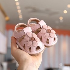 DIU 女寶寶包頭涼鞋夏季叫叫鞋可愛軟底防滑嬰兒鞋子公主鞋小童學步鞋