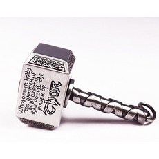 臺灣出貨 Kaeroi 索爾雷神之鎚錘錐槌陀螺 指尖靜音持久旋轉 黑科技桌麵手指小玩具 金屬EDC解舒減壓造型, 銀色Silver（帶包裝）, 1個