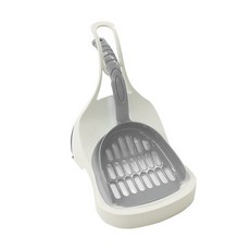 【 愛思沛 ACEPET 】 速易鏟 (橢圓型大孔 松木砂專用) - 貓砂鏟, 1個, 雲絨灰-有座款