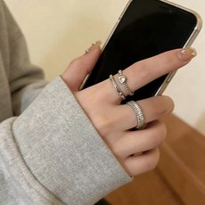 엘엑스 3세트 반지 큐빅 오픈링 여성 미니멀 감성의 고급스러운 유니크 무드