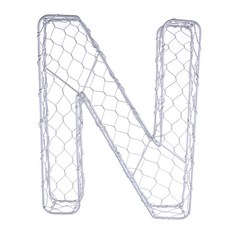 shangren 소박한 철 철사 화환 프레임 즙이 많은 냄비 철 화분 뜨거운 판매 알파벳 A-Z 정원이나 사랑스러운 집에 낭만적, 실버, 1개