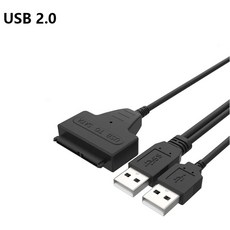 SATA USB 3 0 케이블 어댑터 2 5 5인치 SSD HDD 외장 하드 디스크 22Pin 12V 2A 전원, USB 2.0 전원없음