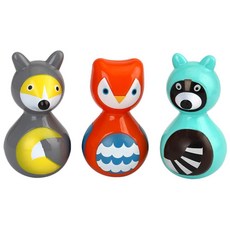 유아장난감 미니오뚝이 3종 오뚜기 여우 부엉이 너구리 백일아기 작은사이즈 동물 귀여운, 1개