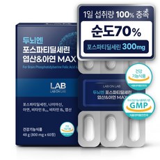 랩온랩 두뇌엔 포스파티딜세린 엽산&아연 MAX, 1개, 60정