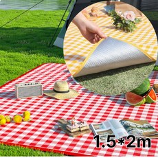 홈앤 아웃도어 휴대용 방수 피크닉 매트 돗자리 대형, 체크레드