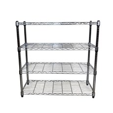 菁炭元素 35X90X90CM 四層收納式鐵力士架 波浪層架 電器展示架, 1個, 無輪