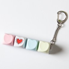 LED 하트 키캡 키링 피젯 토이, 1개, 01 하트1