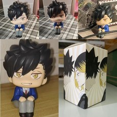 排球少年Lookup孤爪研磨黑尾鐵朗校服Q版模型擺件，動漫周邊車載裝飾禮品, 1個, LK 黑尾鐵朗