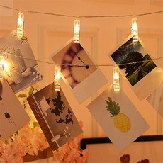 올샵 40구 LED 클립 집게 전구 파티 조명