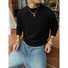 니트 스웨터 하프넥 파이니 울 텍스처 단색 이너 니트, 1개, 아이보리 M