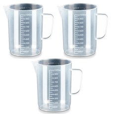 싱글레이드 튼튼한 PP 비커, 1000ml, 3개