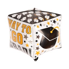 파티짱 졸업 풍선 모음 연말 신년 축하 파티 호일 은박 풍선, 졸업큐브(화이트스타), 1개