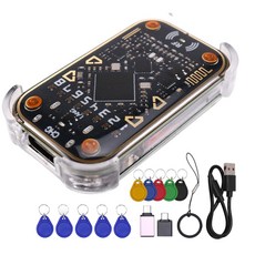 카멜레온 V3.0 RFID 스마트 칩 에뮬레이터 리더 + 10XUID 키체인 125K 13.56M ID IC 스마트 카드 NFC 복사기 태그 복사기, 투명 &amp; 블랙