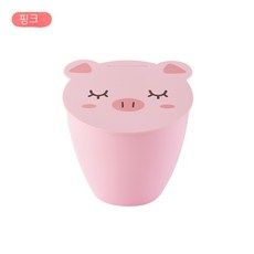 MEIISEO가정용 탁상 미니 휴지통 사무실 책상 다용도 쓰레기통, 핑크 돼지 커버