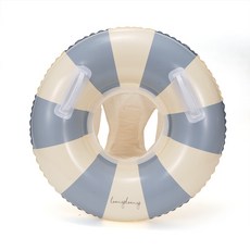 韓ins泳圈 兒童泳圈 大人泳圈 座圈 握把泳圈 復古游泳圈 救生圈 游泳圈 親子泳圈 撞色泳圈, 1個, 復古藍條紋座圈【適合0-4歲】, 藍條紋