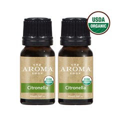 더아로마샵 USDA 유기농 에센셜오일 디퓨저 아로마테라피 숙면 힐링, 2개, 10ml, 시트로넬라 유기농 에센셜오일