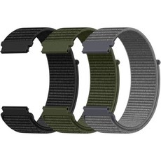 워치 스트랩 밴드 커스텀 메탈 호환 DaQin 22mm 20mm 18mm 퀵 릴리즈 시계 Garmin Venu 3 2Forerunner 255 265 955Vivoactive, Black/ArmyGreen/Gray