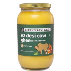 CONSCIOUS FOOD A2 Desi Cow Ghee Butter 컨셔스푸드 A2 데지 카우 기 버터, 2개, 1L